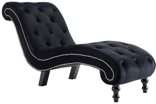 vidaXL Szezlong, czarny, tapicerowany aksamitem - Szezlongi - miniaturka - grafika 2