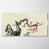 Obrazy i zdjęcia - PL Coloray Obraz na Szkle Oddział Kwiaty Ptak 140x70cm - miniaturka - grafika 1