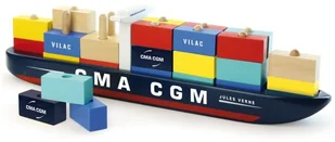 Vilac Drewniana łódź na kontenery - Klocki - miniaturka - grafika 3