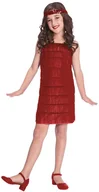 Stroje karnawałowe - AMSCAN USA Strój Retro Lata 20 Flapper Sukienka z frędzlami Czerwona 8/10 lat 9905738 - miniaturka - grafika 1