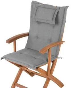 Beliani Zestaw 2 krzeseł ogrodowych drewnianych z szarymi poduszkami MAUI - Fotele i krzesła ogrodowe - miniaturka - grafika 7
