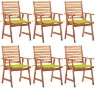 Fotele i krzesła ogrodowe - vidaXL Krzesła ogrodowe z poduszkami, 6 szt., lite drewno akacjowe! 3078358 - miniaturka - grafika 1