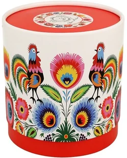 Duo Zestaw Kubek Porcelanowy z Zaparzaczem Wzory Ludowe Kwiaty Kogut 420 ml - Kubki - miniaturka - grafika 4