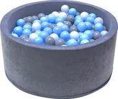Suche baseny - Welox Suchy basen dla dzieci 90x40 z kulkami piłeczkami 7cm - Szary WL-B-AB - miniaturka - grafika 1