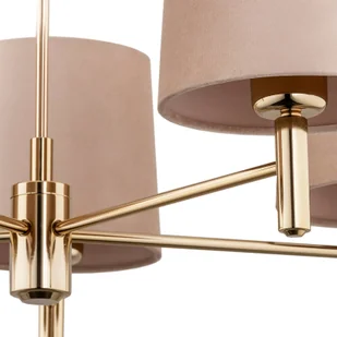 Euluna Żyrandol Polo, 5-pkt. beżowy/ciemny mosiądz - Lampy sufitowe - miniaturka - grafika 2