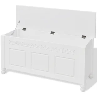 vidaXL vidaXL Ławka w stylu barokowym biała z MDF - Ławki do przedpokoju - miniaturka - grafika 3