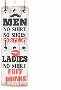 vidaXL Wieszak naścienny na okrycia wierzchnie, 120x40 cm, MEN LADIES - Wieszaki i stojaki - miniaturka - grafika 2