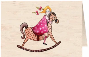 Karnet drewniany C6+ koperta Dziewczynka na koniku - Cozywood - Kartki okolicznościowe i zaproszenia - miniaturka - grafika 3