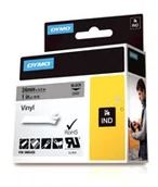 Taśmy do drukarek barwiące - Dymo Oryginał RHINO taśma winylowa 24mm czarna na szarym 1805425 - miniaturka - grafika 1