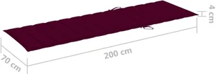 vidaXL Poduszka na leżak, winna czerwień, 200x70x4 cm, tkanina 314227 - Poduszki ogrodowe - miniaturka - grafika 6
