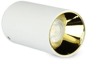 v-tac Oprawa Sufitowa V-TAC GU10 Okrągła Natynkowa Tuba Biały+Złoty 80x140mm VT-882 - Oprawy, klosze i abażury - miniaturka - grafika 2