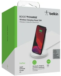 Belkin BoostCharge bezprzewodowa stacja ładująca, 15 W (stacja ładująca Qi do szybkiego bezprzewodowego ładowania urządzeń takich jak iPhone, Samsung, Pixel), kolor biały WIB002vfWH - Ładowarki do telefonów - miniaturka - grafika 3