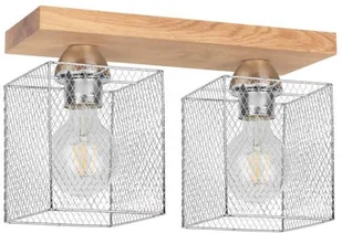 Spotlight Industrialna LAMPA sufitowa NORMAN WOOD 8175260 metalowa OPRAWA druciane klatki loftowy plafon brzoza chrom 8175260 - Lampy sufitowe - miniaturka - grafika 4