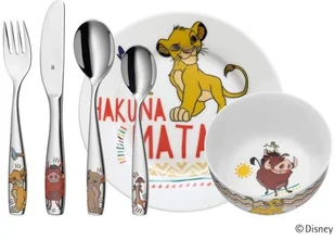 WMF Król lwy zastawa dziecięca, 6-częściowy, od 3 roku życia, stal nierdzewna polerowana, nadaje się do mycia w zmywarce, Silver, 40 x 25 x 10 cm 1286049964 - Zestawy naczyń dla dzieci - miniaturka - grafika 2