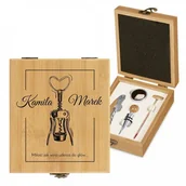 Gadżety dla niej i dla niego - Murrano Personalizowany Zestaw Akcesoriów Do Wina Miłość ZDW1-002 - miniaturka - grafika 1