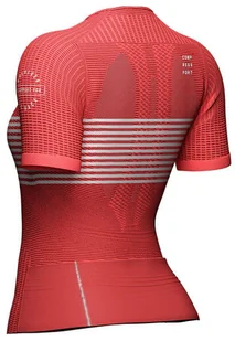 Compressport Triathlonowa koszulka kompresyjna damska TRI POSTURAL SS TOP różowa - Bielizna sportowa damska - miniaturka - grafika 2