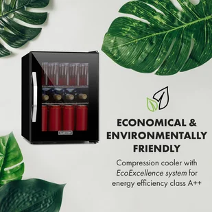 Klarstein Beersafe M Onyx, lodówka, A+, LED, 2 ruszt metalowe, szklane drzwi, onyks HEA-Beersafe-M-OX - Szafy i witryny chłodnicze - miniaturka - grafika 3