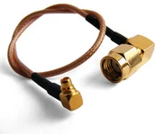 Pigtaile światłowodowe - brak danych Pigtail MMCX RP-SMA/m 20 cm) kątow - miniaturka - grafika 1