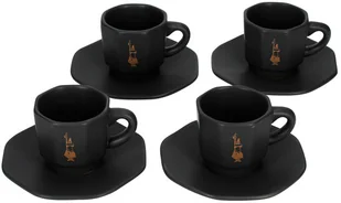 Bialetti Zestaw 4 filiżanek z podstawką Czarny z miedzianym logo RTATZ403 - Filiżanki Bialetti Zestaw 4 filiżanek z podstawką Czarny z miedzianym logo RTATZ403 - Filiżanki - miniaturka - grafika 1