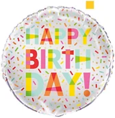 Kubki dla dzieci - Balon foliowy, "Donut Party", 18", srebrny - miniaturka - grafika 1