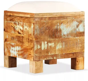 vidaXL Skrzynia z siedziskiem, lite drewno odzyskane, 40 x 45 cm - Szafki do salonu - miniaturka - grafika 9