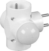 Rozgałęźniki - Timex Rozgałeźnik wtyczkowy 3-gniazda z/u z lampką biały R-48L R-48L - miniaturka - grafika 1