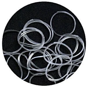 Iza gumki silikonowe transparentne 300 sztuk R5/T/300 - Pozostałe akcesoria fryzjerskie - miniaturka - grafika 2