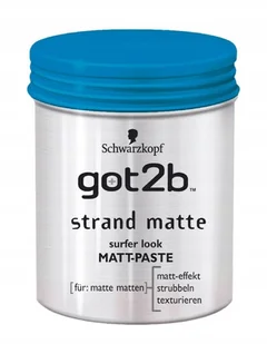 Got2B Schwarzkopf got2b strand matte wygląd surfera Matt-Paste, 1 opakowanie (1 x 100 ml) - Kosmetyki do stylizacji włosów - miniaturka - grafika 2