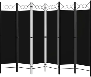 vidaXL Parawan 6-panelowy, czarny, 240 x 180 cm vidaXL - Parawany - miniaturka - grafika 2