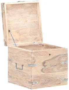 vidaXL Skrzynia, 40x40x40 cm, lite drewno akacjowe vidaXL - Pudła i pojemniki do przechowywania - miniaturka - grafika 4