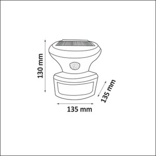 Polux Zewnętrzna LAMPA solarna PIR 307729 elewacyjna LAMPA ścienna LED 5W z czujnikiem zmierzchowo ruchowym IP44 czarny 307729 - Lampy ogrodowe - miniaturka - grafika 3