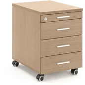 Szafki biurowe - AJ Produkty Kontenerek mobilny, 4 szuflady, dąb - miniaturka - grafika 1