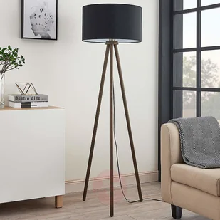 Lampenwelt com Tekstylna lampa stojąca Majken ciemnoszara/czerń - Lampy stojące - miniaturka - grafika 2