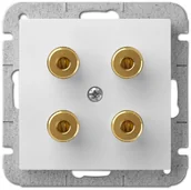 Gniazdka elektryczne - LEDart EPN głośnikowe podwójne SENTIA Biały 1458-10 - miniaturka - grafika 1