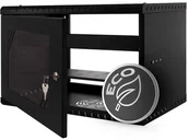 Szafy rack - StalFlex Szafa wisząca 19" 6U 350mm drzwi szklane czarna zestaw) RC19-6U-350GBZ-LIGHT - miniaturka - grafika 1