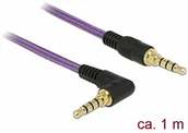 Kable - Delock Kabel jack 3,5 mm 4-pinowa wtyczka > wtyczka kątowa 1 m fioletowy 85611 - miniaturka - grafika 1