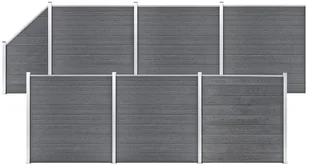 vidaxl Ogrodzenie WPC, 6 paneli kwadratowych, 1 skośny, 1138x186 cm 3053238 - Ogrodzenia - miniaturka - grafika 2
