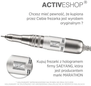 ACTIVESHOP Saeyang Frezarka Akumulatorowa Marathon K38 Crafien Mini Biała 10003_112915 - Frezarki do paznokci - miniaturka - grafika 10