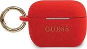 Akcesoria do słuchawek - Guess Guess GUACAPSILGLRE AirPods Pro cover czerwony/red Silicone Glitter GUACAPSILGLRE - miniaturka - grafika 1