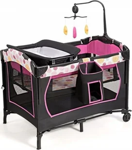 Costway Łóżeczko turystyczne kojec przewijak 3w1 BB0498RO - Łóżeczka i kojce Costway Łóżeczko turystyczne kojec przewijak 3w1 BB0498RO - Łóżeczka i kojce - miniaturka - grafika 1