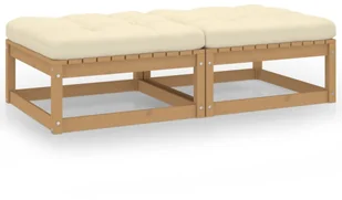 vidaXL Stołki ogrodowe z poduszkami, 2 szt., lite drewno sosnowe - Komplety wypoczynkowe - miniaturka - grafika 2