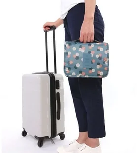 Inna Marka ORGANIZER NA KOSMETYKI, KOSMETYCZKA ROZKŁADANA NIEBIESKA W KWIATY KS18WZ1 - Kosmetyczki, organizery i kuferki - miniaturka - grafika 6