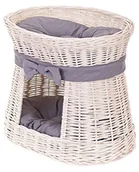 Legowiska dla psów - e-wicker24 481  50/W/pko kot koszyk z wikliny, kosz, beżowy, 50 x 40 x 45 cm 481-50/W/PKo - miniaturka - grafika 1