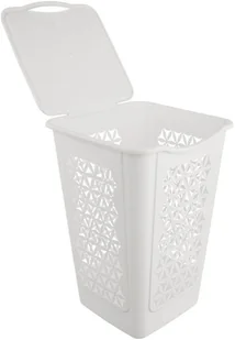 Orion Kosz pojemnik łazienkowy na pranie odzież bieliznę z pokrywą 50L BIAŁY 730551 - Kosze na bieliznę - miniaturka - grafika 3