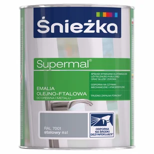 ŚNIEŻKA ŚNIEŻKA SUPERMAL EMALIA OLEJNO-FTALOWA STALOWY MAT R7001 0,8L - Emalie ŚNIEŻKA ŚNIEŻKA SUPERMAL EMALIA OLEJNO-FTALOWA STALOWY MAT R7001 0,8L - Emalie - miniaturka - grafika 1