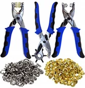 Zestawy narzędziowe - GEKO Zestaw do dziurek zatrzasków oczek dziurkacz - miniaturka - grafika 1