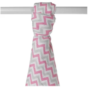 XKKO Ręcznik bambusowy XKKO BMB 90x100 - Baby Pink Chevron BMB090044 - Akcesoria do karmienia - miniaturka - grafika 2