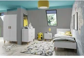 Zestawy mebli dla dzieci - Biały zestaw mebli do pokoju dziecięcego z łóżkiem P7-A23 - miniaturka - grafika 1