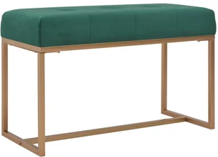 vidaXL Ławka, 80 cm, zielona, aksamitna vidaXL - Ławki do przedpokoju - miniaturka - grafika 6