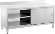 Stoły gastronomiczne - Royal Catering Stół roboczy z szafką rant 200 x 60 cm 600 kg RCSSCB-200X60-E-B - miniaturka - grafika 1